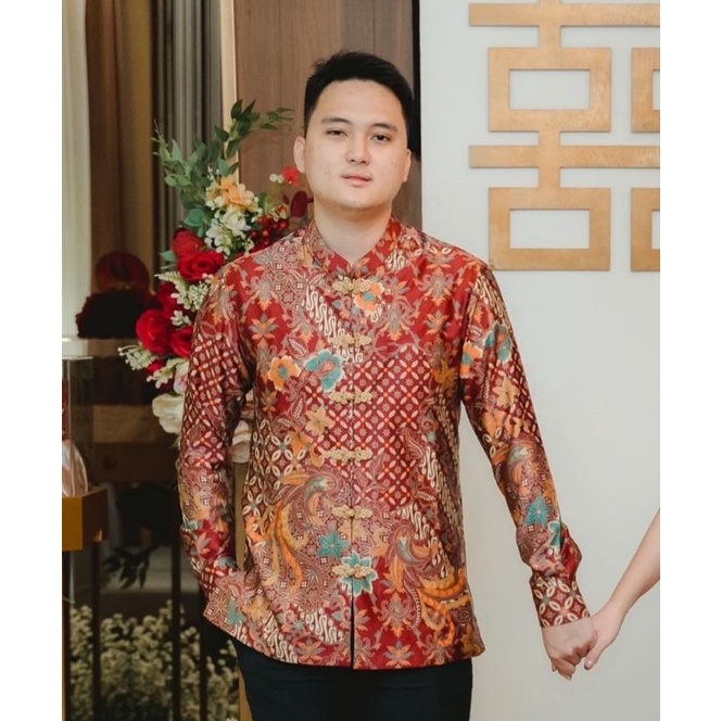 Kemeja cheongsam Batik Tarian Mas