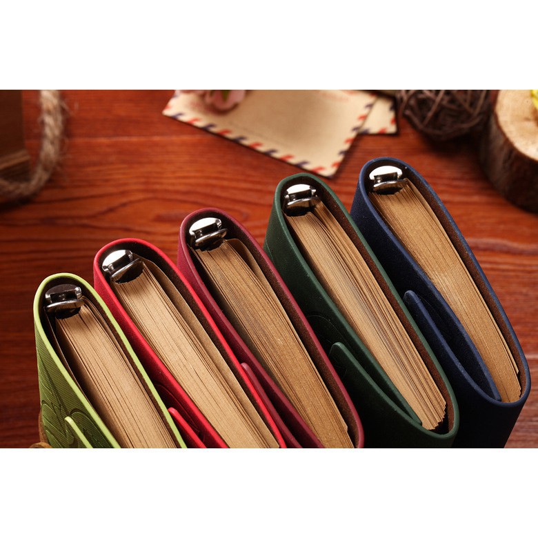 Buku Catatan Binder Kulit Retro Leaf Tipe Kertas A6 GS8 Buku Classic