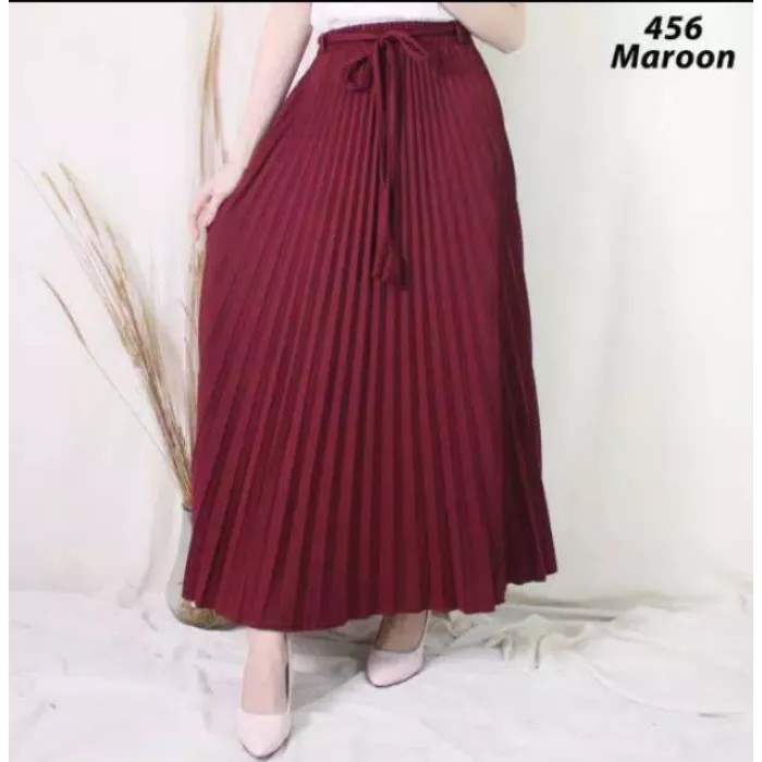 Rok plisket tali lonceng premium/ prom,o rok plisket tali lonceng premium jersey cod