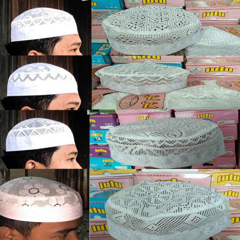 PECI MADINAH LULU/PECI HAJIR MARAWIS 3 CM / PECI VIRAL / KOPIAH LULU BORDIR / PECI