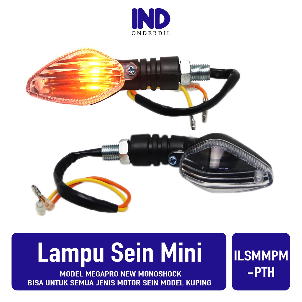 Lampu Sen-Riting Mini-Set Putih Model Mega Pro New Monoshock Bisa Untuk Semua Jenis Motor Sen Kuping