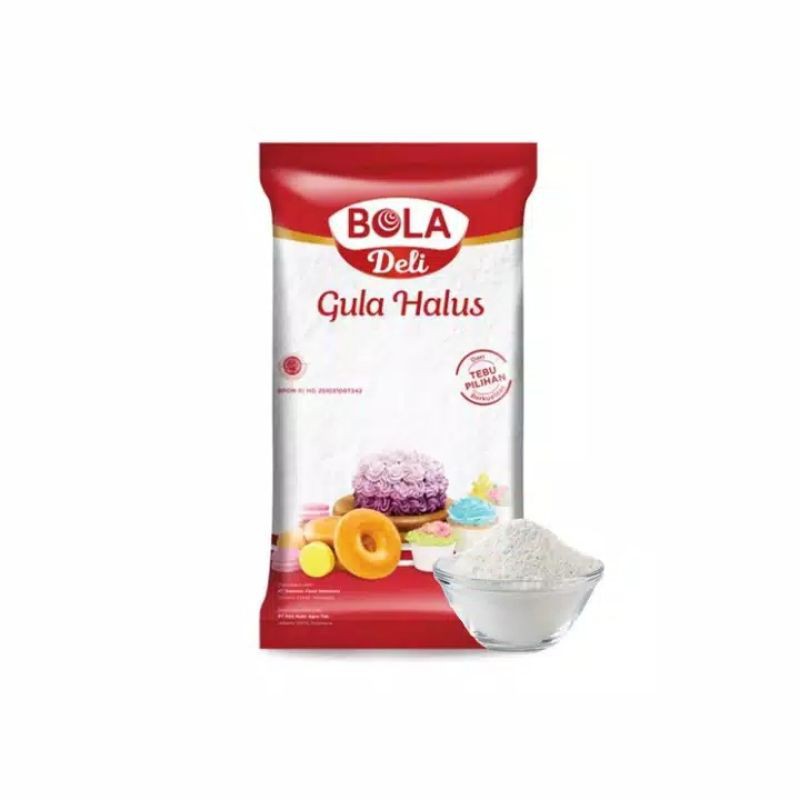 

GULA HALUS BUBUK 500 GR CAP BOLA DELI / BAHAN KUE / GULA DONAT