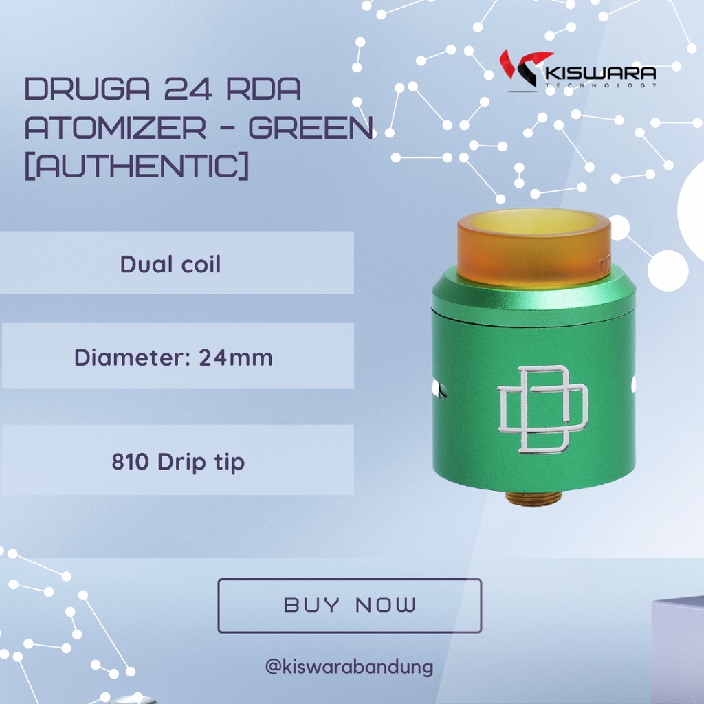 DRUGA 24 RDA Atomizer - GREEN [Authentic] KiswaraBandung