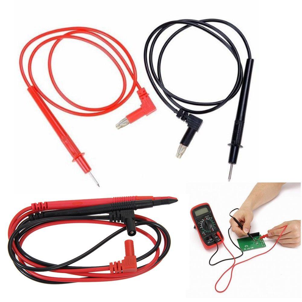 Nanas 1pasang Probe Ujung Jarum Hitam Dan Merah Alat Listrik 1000V 10A MultiMeter Test Lead