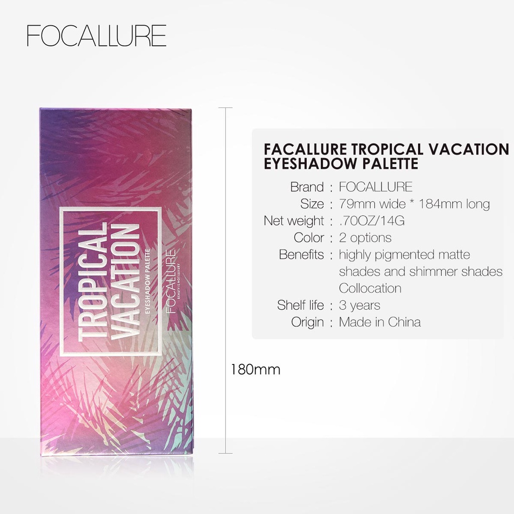 FOCALLURE Eyeshadow Palette With Brush- 14 Warna Kosmetik Eyeshadow Untuk Wajah FA49