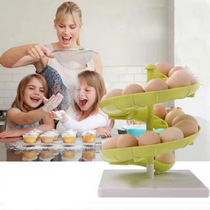 VOM DMR Spiral Egg Holder Multifunctional Tempat Telur dan Buah Multifungsi 0588