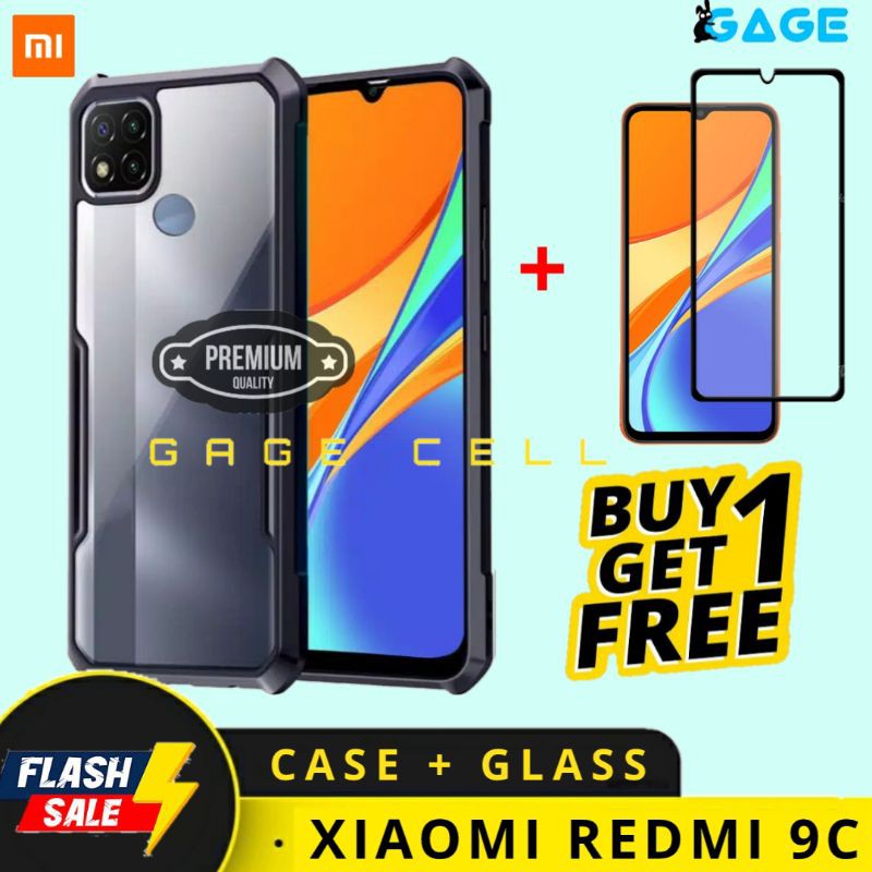 FREE TEMPERED GLASS FULL LAYAR XIAOMI REDMI 9C SOFT HARD CASE ARMOR TRANSPARAN REDMI 9C BACK COVER