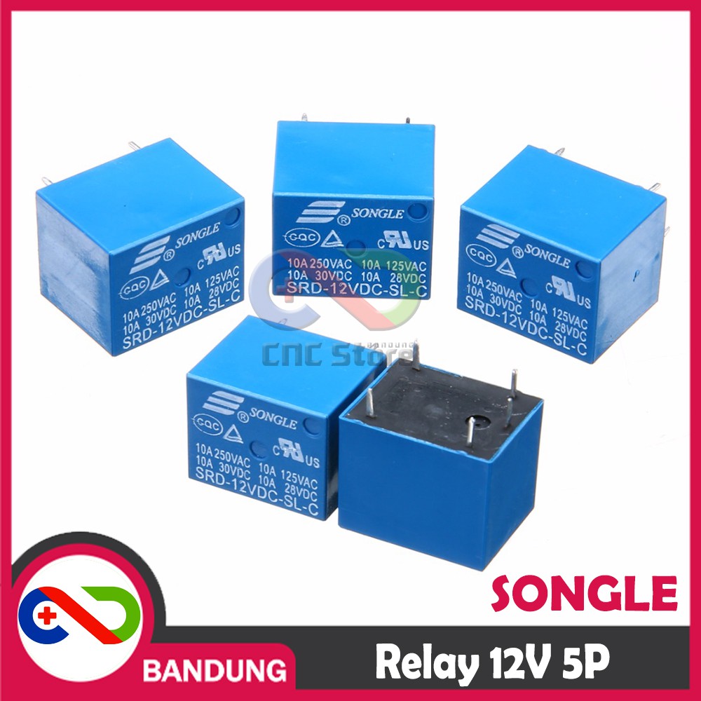 RELAY SONGLE 12V 10A SRD-12VDC-SL-C 5 PIN 5P