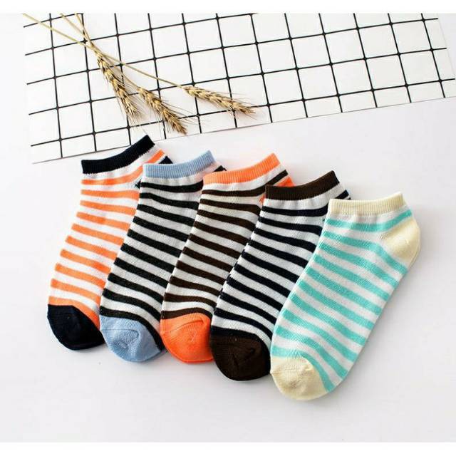 Kaos Kaki Wanita Garis Unisex Fashion Japan Kaos Kaki Pendek Wanita Ankle Socks Import Kaos Kaki Wanita IMPORT Semata Kaki Kaos Kaki Ankle Stripe Kaos Kaki Perempuan Kaos Kaki Mata Kaki Stripe Warna Warni