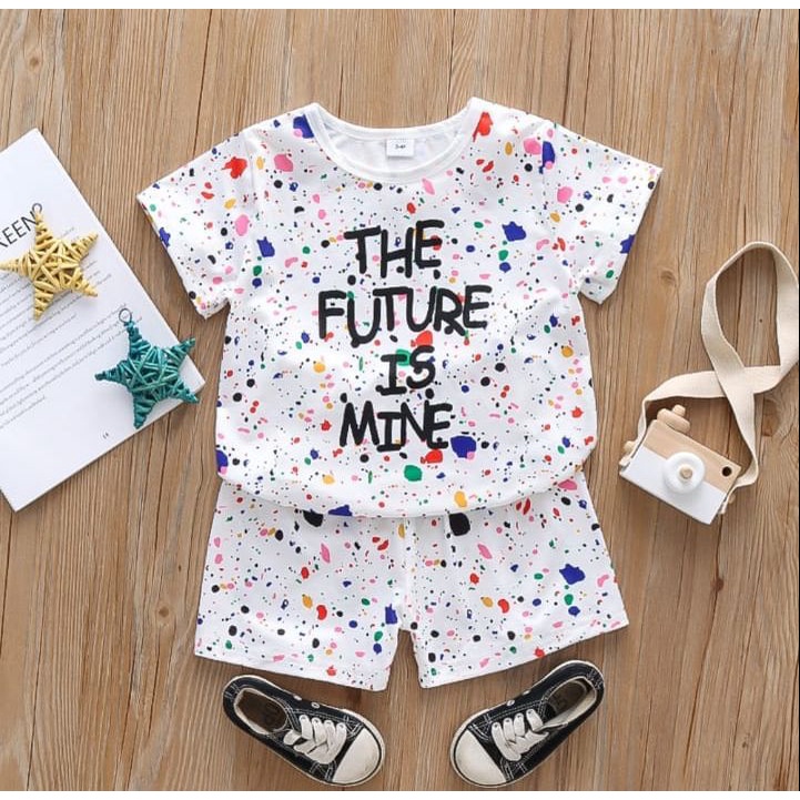 BabyGo Baju anak Baju setelan anak [MOTIF 1] BAJU ANAK SETELAN LENGAN PENDEK