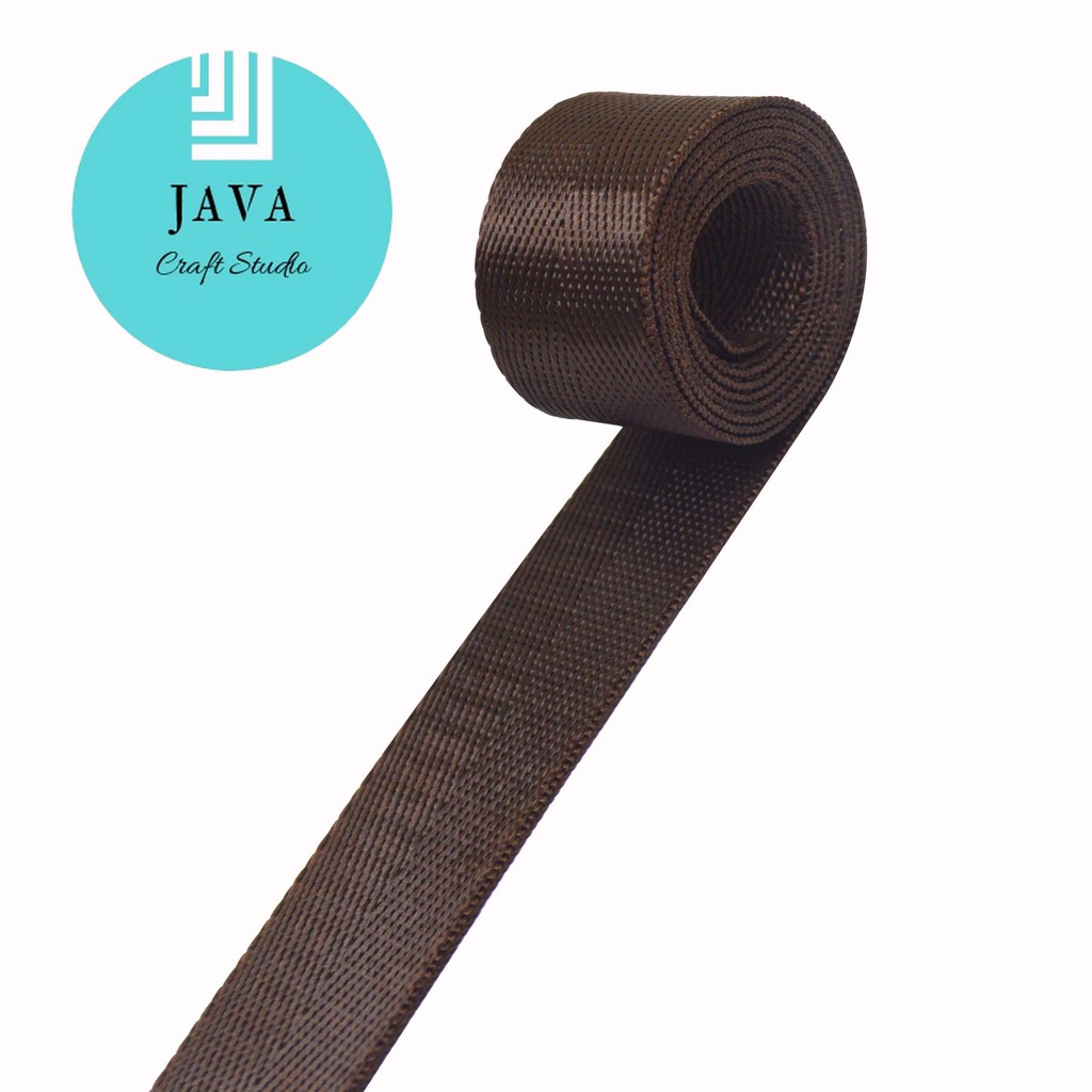 TALI WEBBING NYLON 2.5 CM METERAN WARNA COKLAT SBN 25 COKLAT