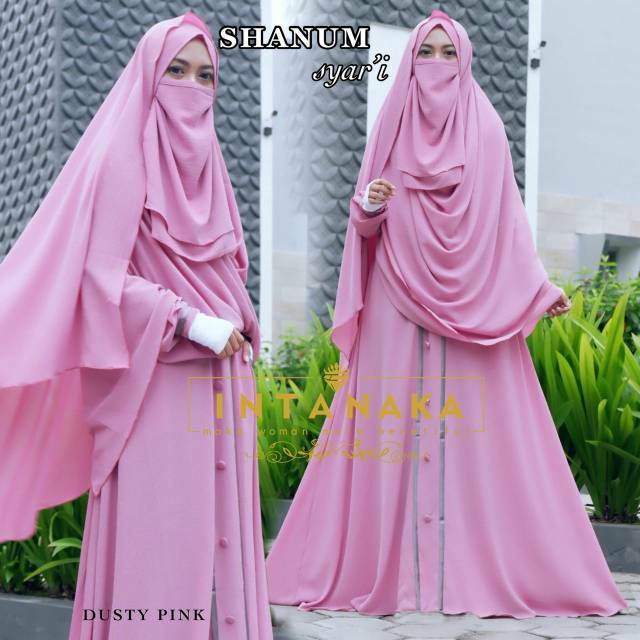 Gamis Shanum Set Syari Ori Intanaka Longdress Maxi Bublepop