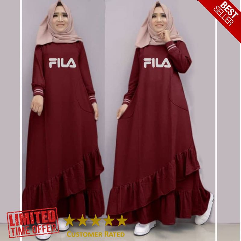 TERBARU Maxi Rina marun navy army baju wanita gamis babyterry murah mx suri vt