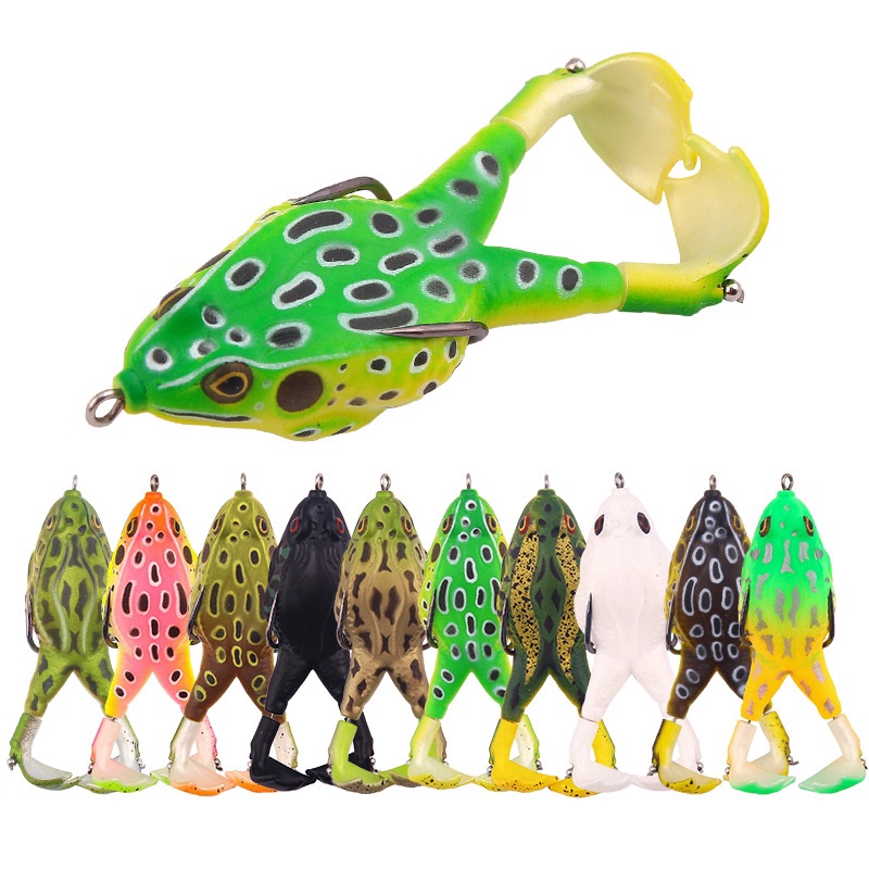 Shengyao 1Pc Umpan Pancing Buatan Bentuk Kodok Bahan Silikon Ukuran 9cm 13.5g Frog Fishing Lure