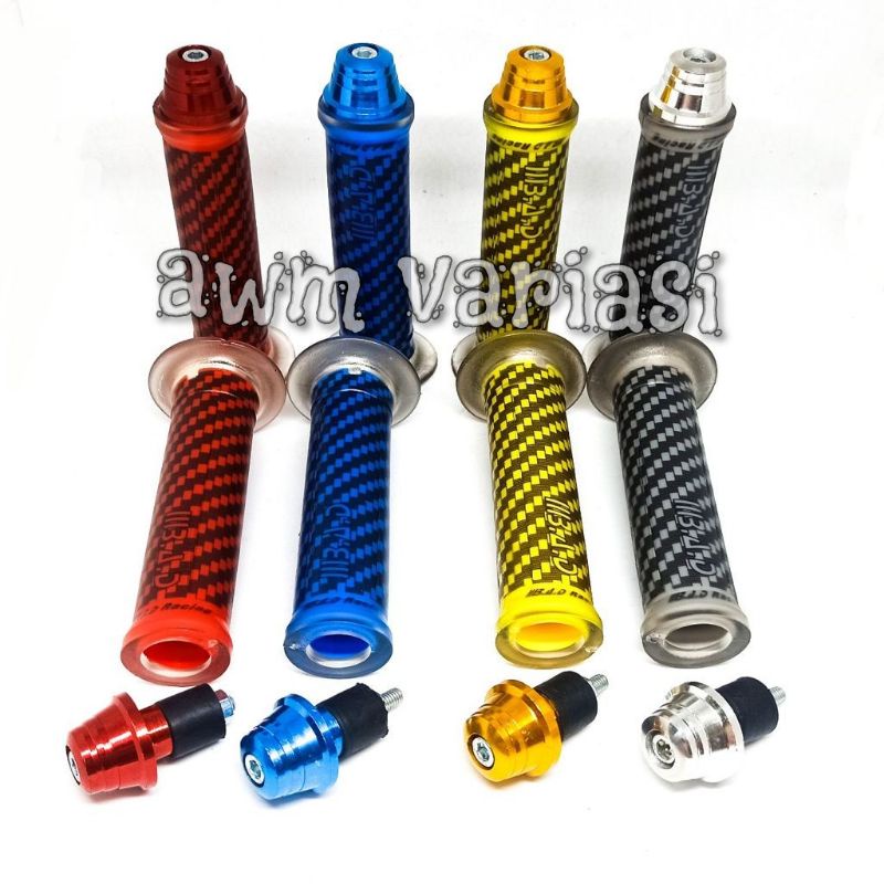 Handgrip Handfat Sarung Gas Carbon Import + Jalu Matic Full CNC Universal