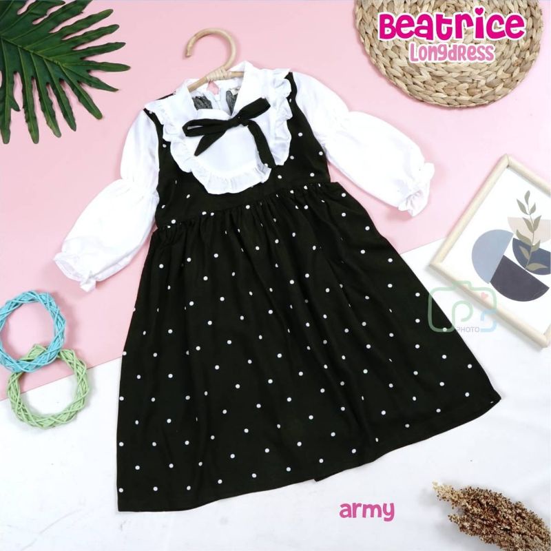 Beatrice Longdress | dress anak | gamis anak | gamis anak katun rayon | gamis anak TK | gamis balita