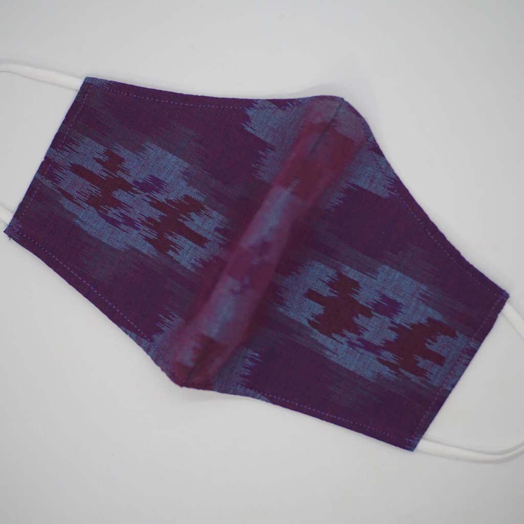 Masker Kain Endek Exclusive (3 ply) - Ungu (B)