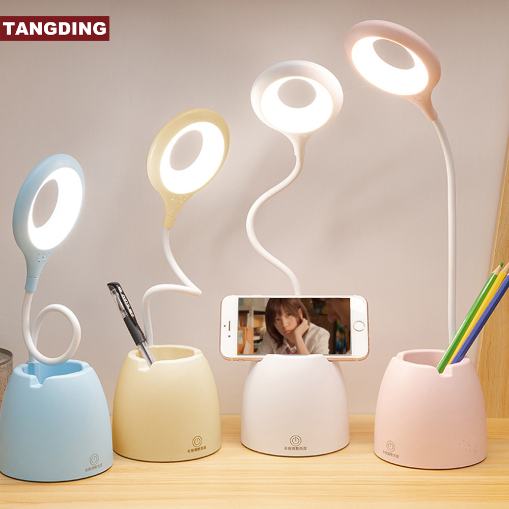 (Cod Tangding) Lampu Belajar Ring Led Lipat Portable Multifungsi Dengan Power Pack