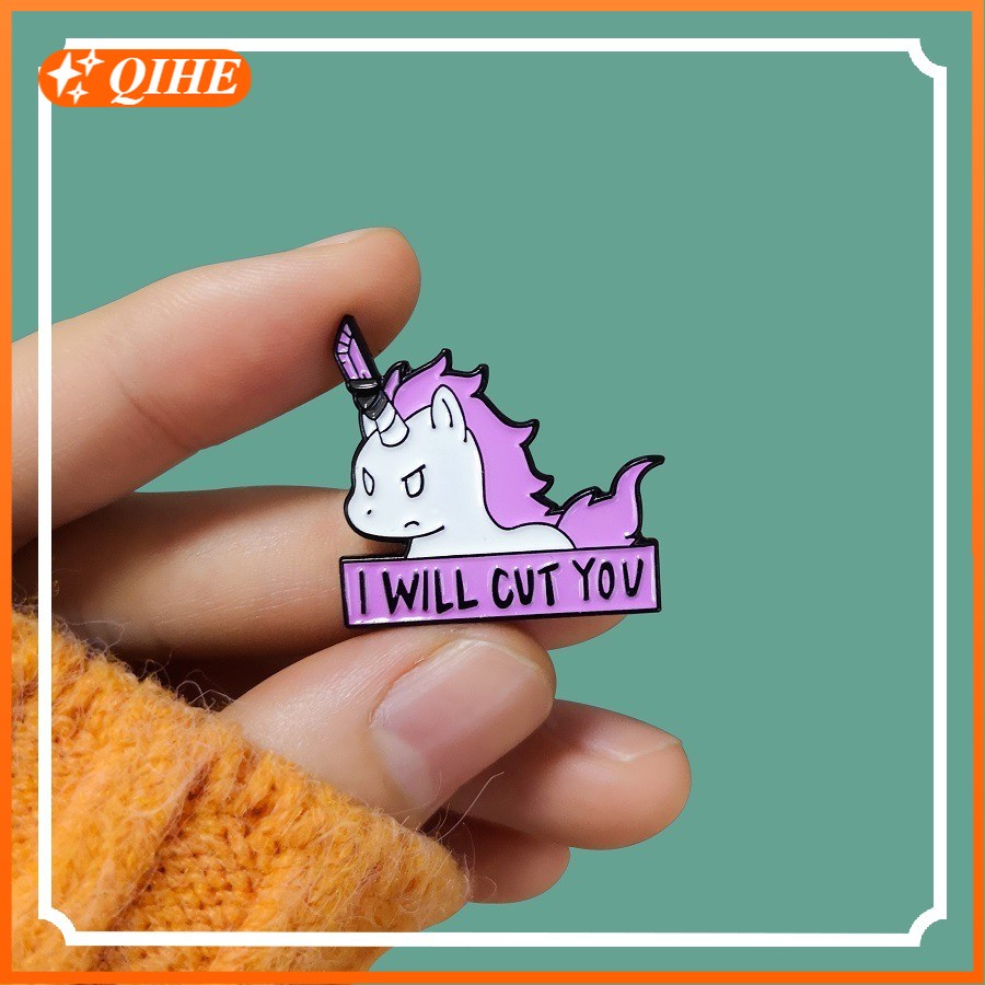 Pin Bros Desain Milky Milky Purple Unicorn Gaya Harajuku Jepang Untuk Dekorasi