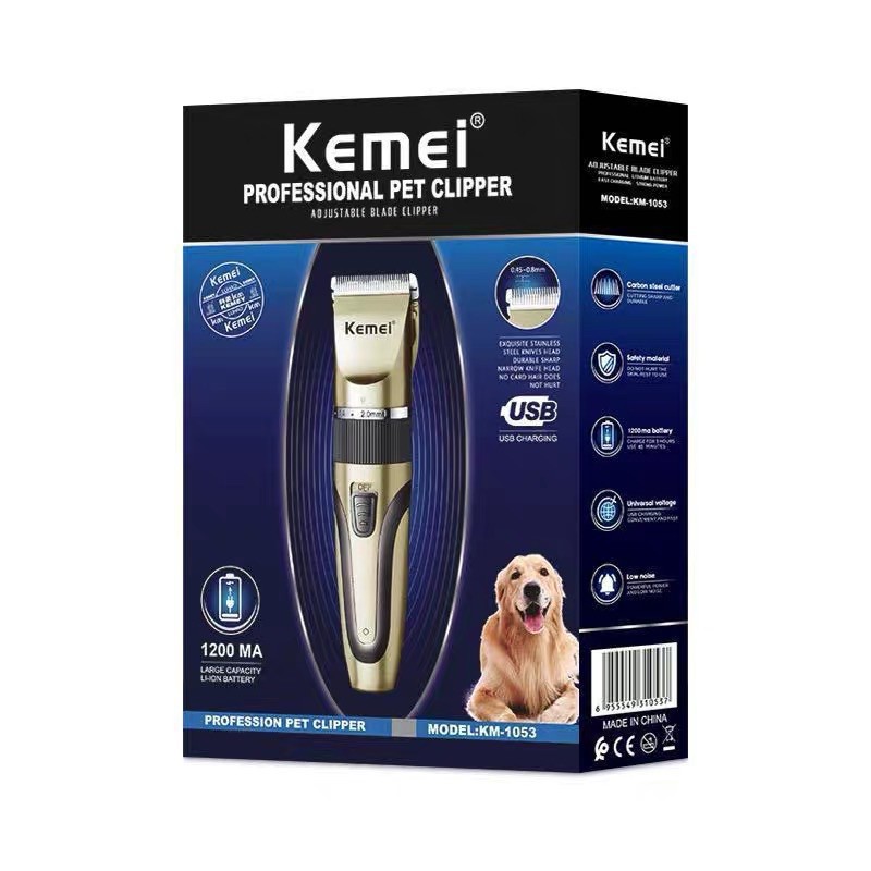 KEMEI 1053 PET CLIPPER Alat Cukur Bulu Hewan Peliharaan Cukuran Anjing Kucing KM107 GTS888