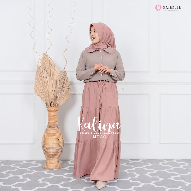 SETELAN ROK &amp; BLUS SET HIJAB KALINA  BY ORIBELLE