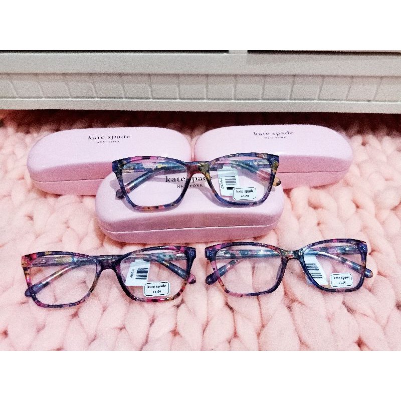 Kate Spade reading glasses Pava Kacamata Baca blue pattern