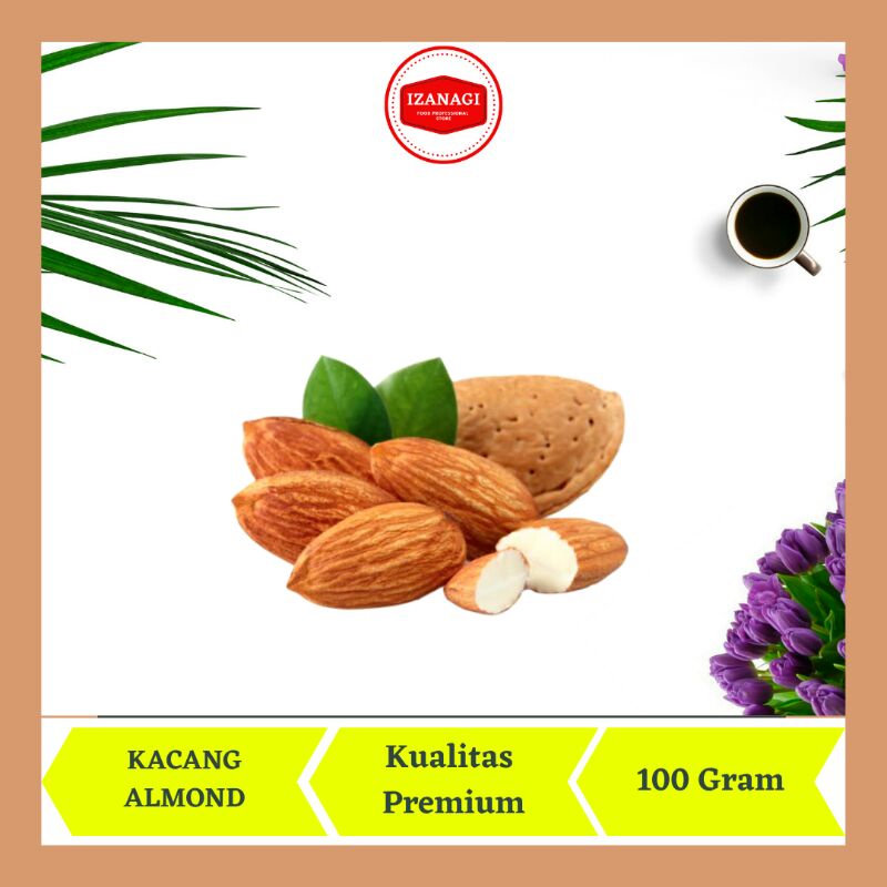 

Natural whole raw Almond Kemasan 100gr
