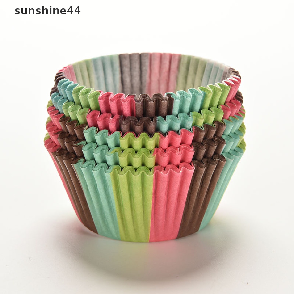 Sunshine 100Pcs Kertas Cupcake / Muffin Untuk Pesta Pernikahan / Natal