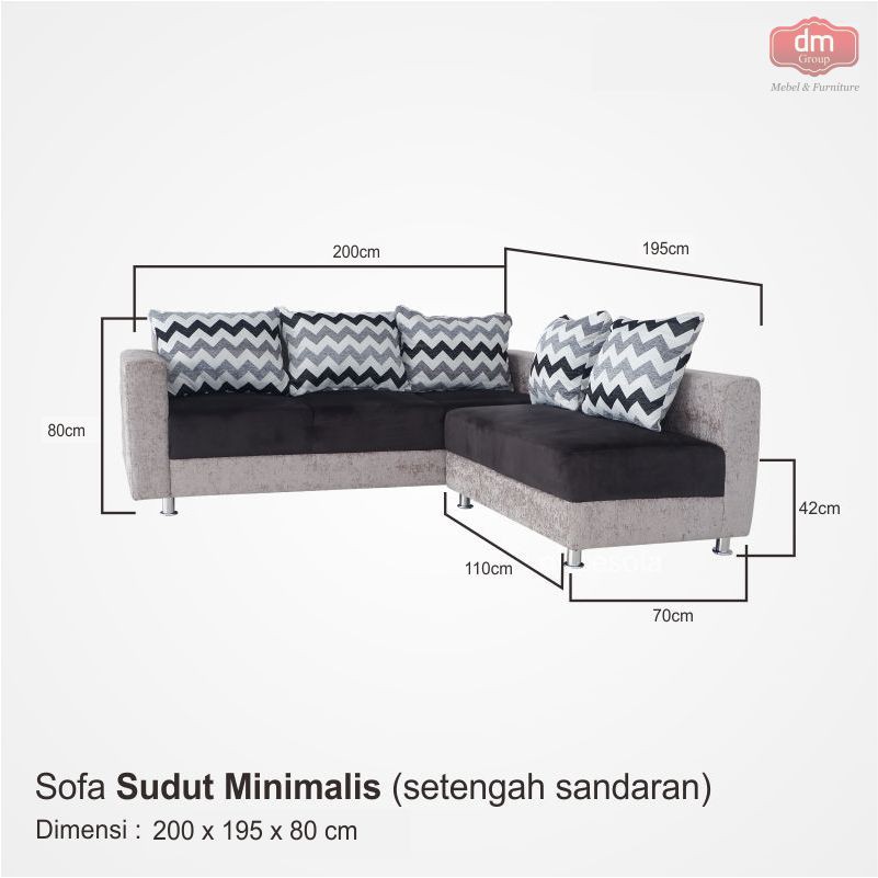 Sofa Minimalis SETENGAH SANDARAN -  DM Mebel