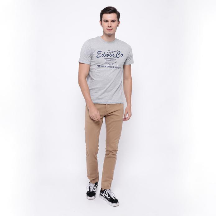 Edwin Celana Jeans Slim Fit Pria Panjang Coklat 506-37-Khaky - Cokelat Muda, 29 High Quality