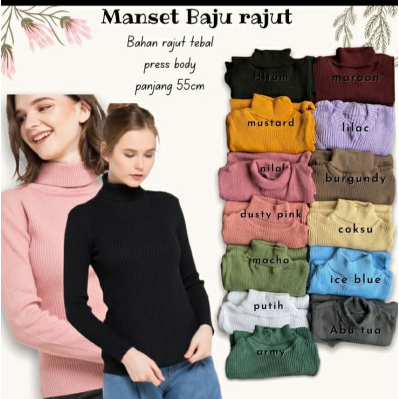 Manset baju rajut||Daleman rajut||manset rajut