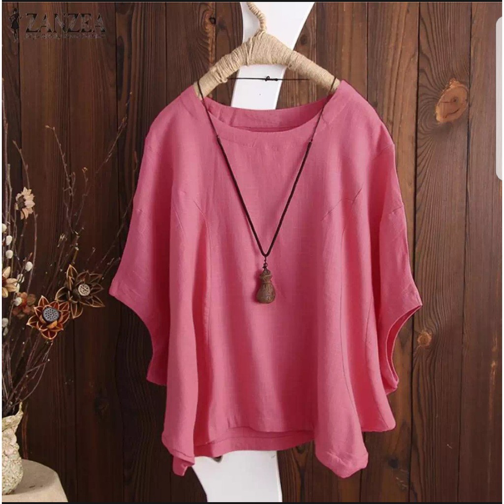17wear Blouse Wanita Terbaru Korea Baju Atasan Wanita Terbaru 2021 Batwing Fit S - XXL-4