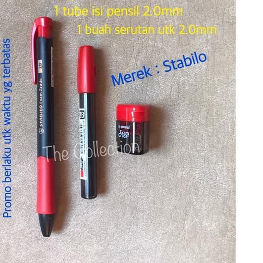 

♂ PAKET PROMO 3 IN 1 Stabilo Pensil Mekanik 2mm exam grade 2B Refill ✩