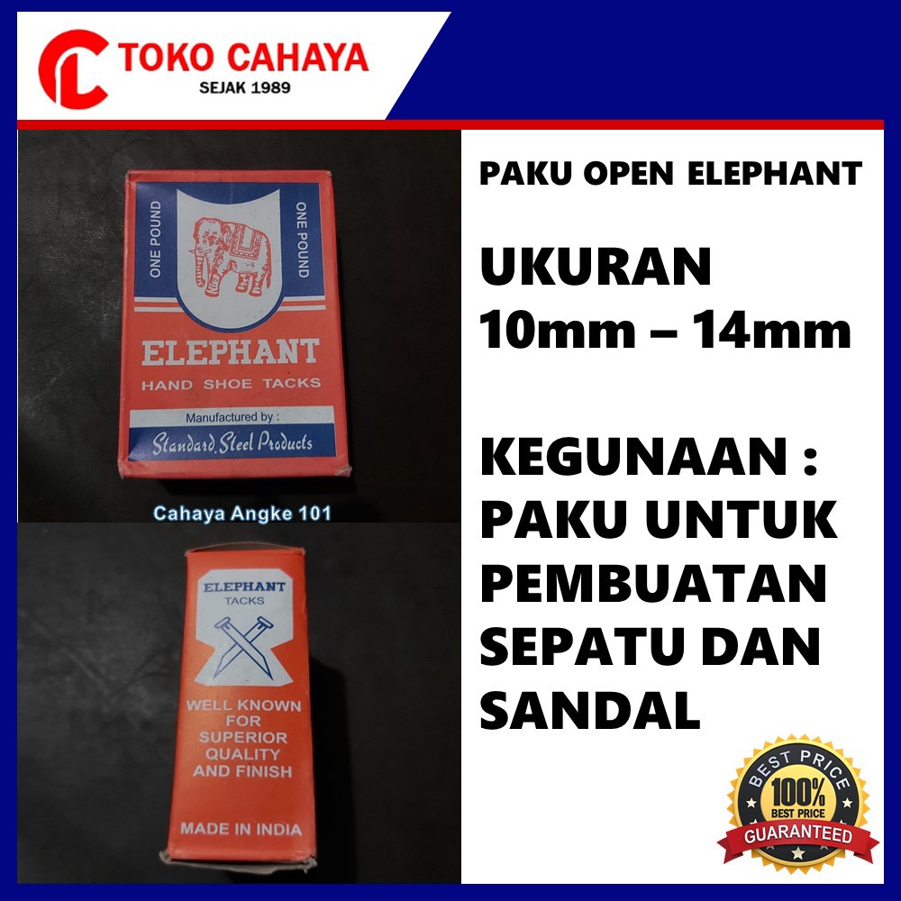 Paku Open Paku Sepatu Cap Gajah Elephant Tacks