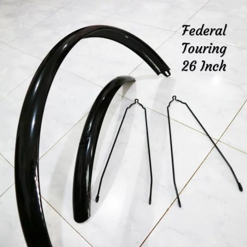 SPAKBOR SEPEDA FEDERAL TOURING 26 INCH FENDER SLEBOR FLAT BESI HITAM