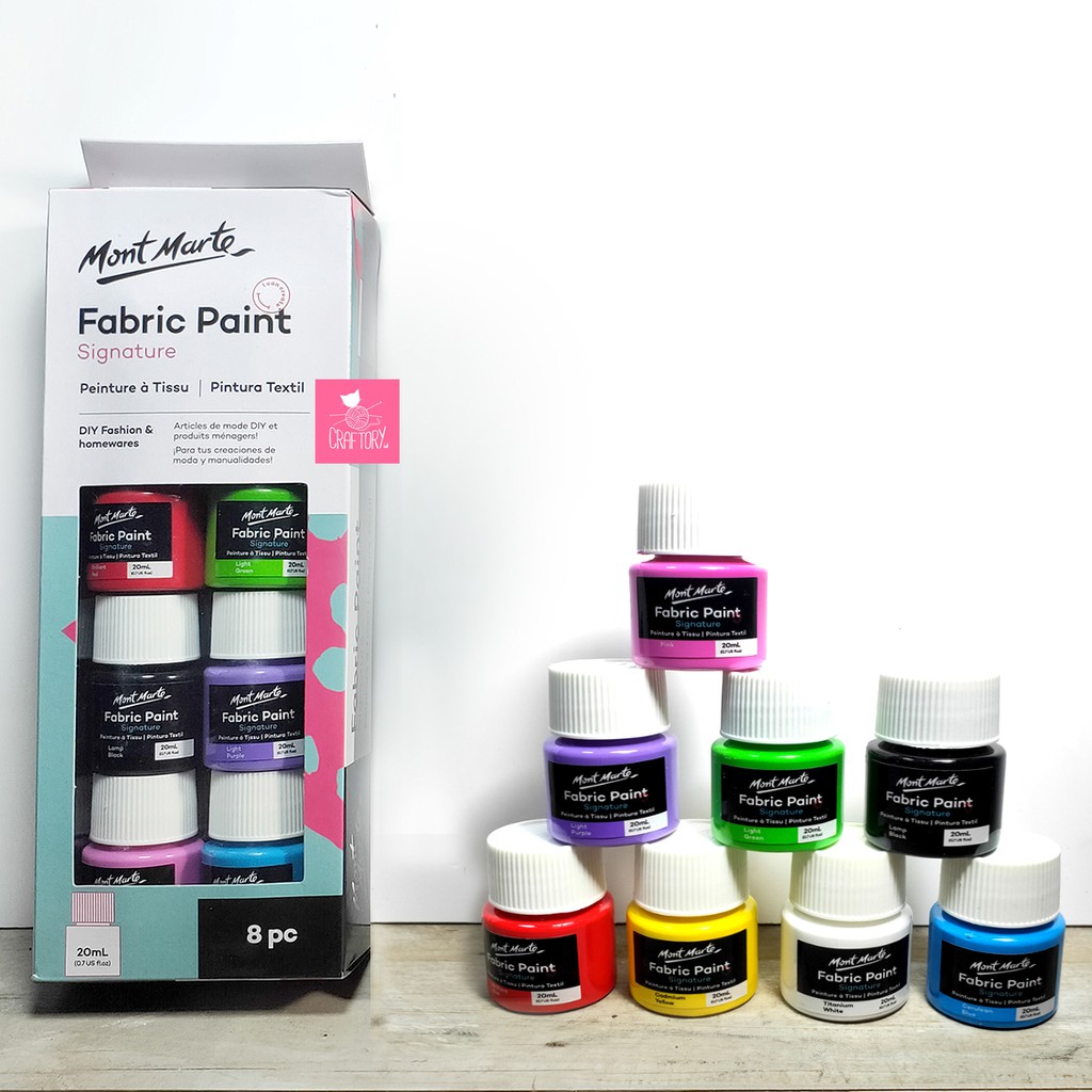 

MONT MARTE FABRIC PAINT ISI 8 WARNA / CAT LUKIS KAIN