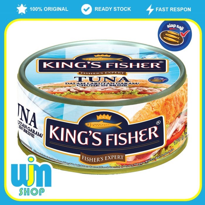 

King's Fisher Ikan Tuna Kaleng Chunk In Brine 170g Dalam Larutan Garam