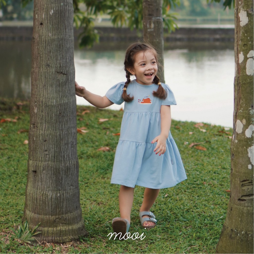 PROMO 7.7 PROMO BAJU LEBARAN MURAH Mooi Dress Anak Perempuan Ruffle LUNA Layer Dress - Fashion Anak Perempuan Dress bordir 1 - 5 Tahun