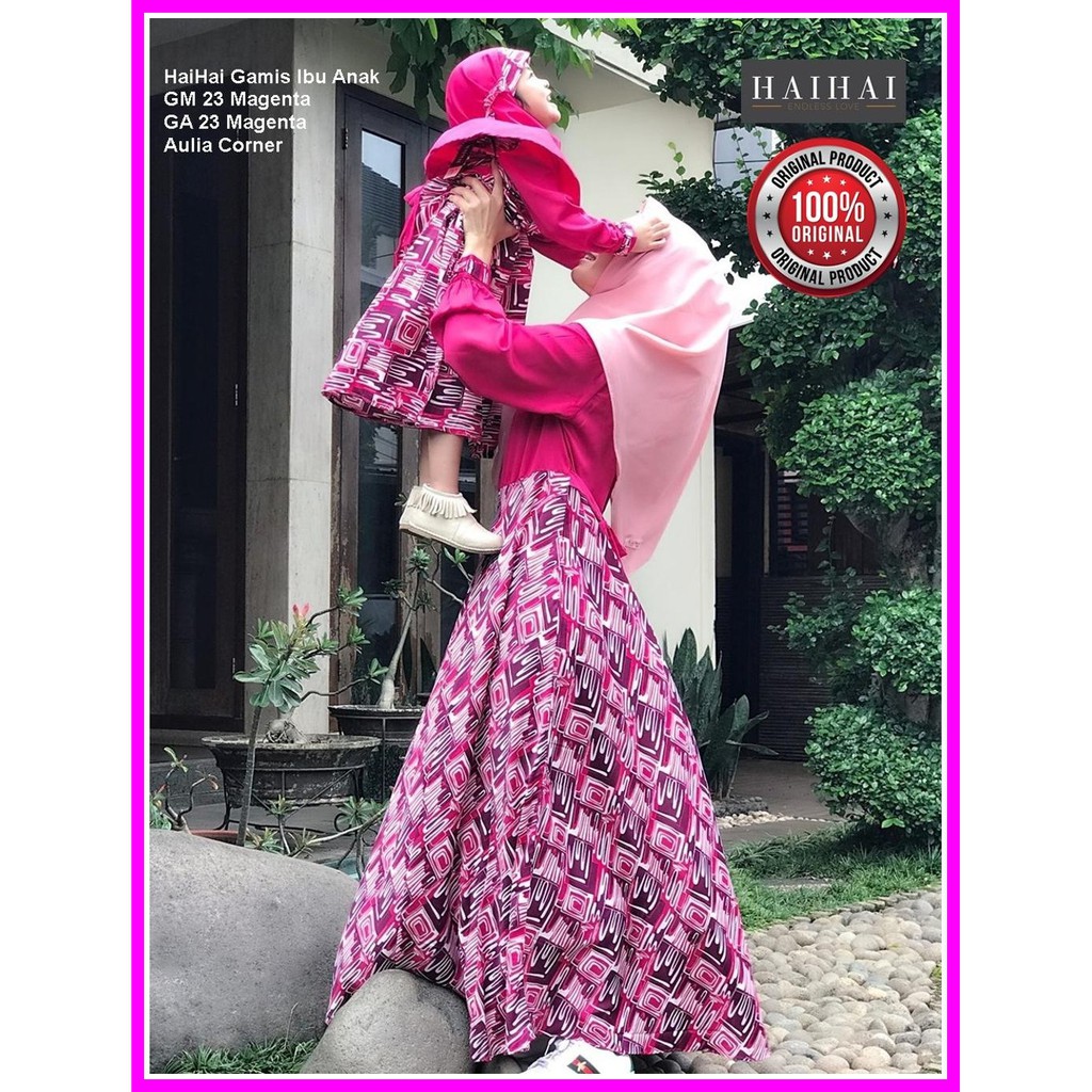 TERBARU Gamis Syari Terbaru HaiHai GM 23 GA 23 Magenta