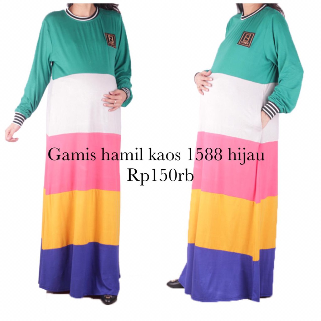 Gamis Hamil Kaos 1588 Hijau