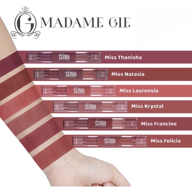 Madame Gie Miss Gemini 2 In 1 Lipstick