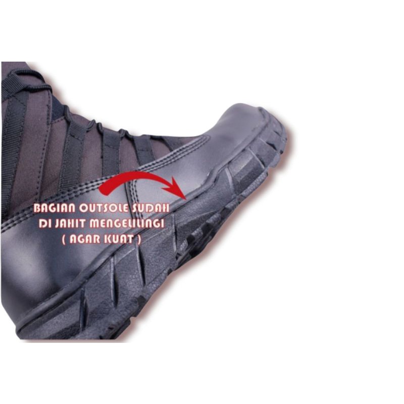 SEPATU PDL SAFETY  NINJA TACTICAL UJUNG BESI TNI/POLRI/SECURITY