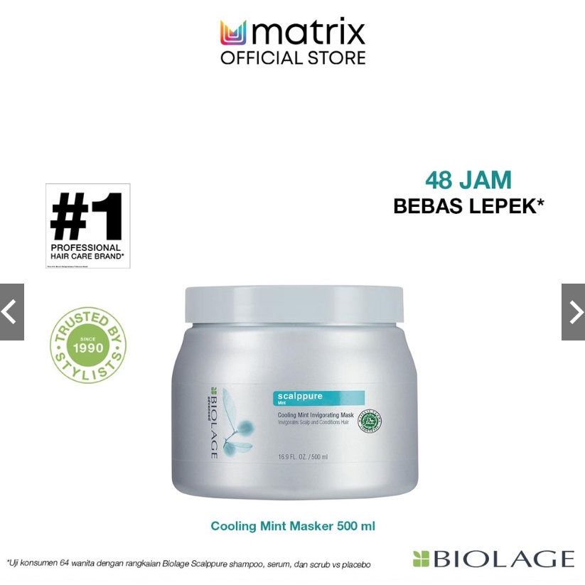 Matrix Biolage Scalppure Cooling Mint Mask 490 ML - Masker Kulit Kepala Berminyak