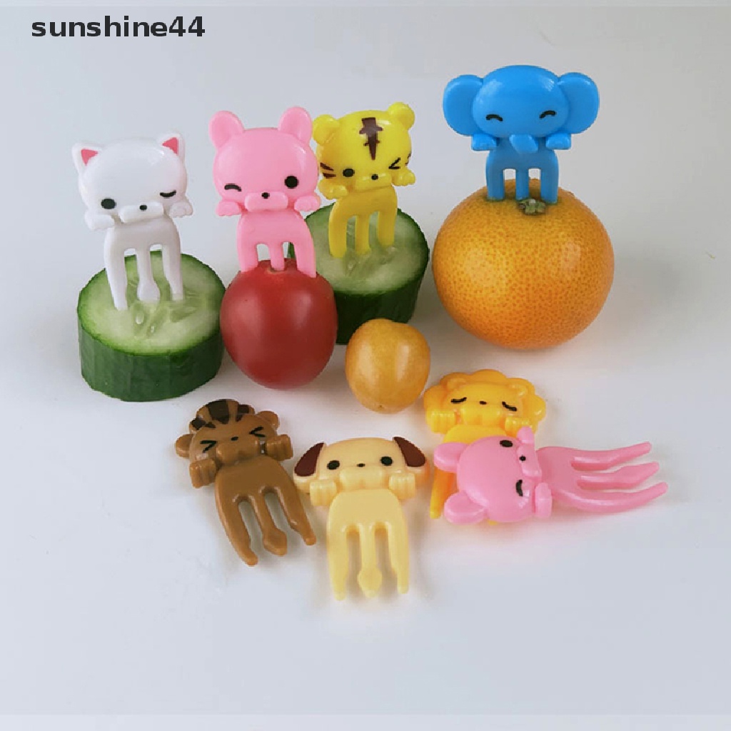 Sunshine 8Pcs Garpu Buah / Sayur Bentuk Binatang Untuk Anak