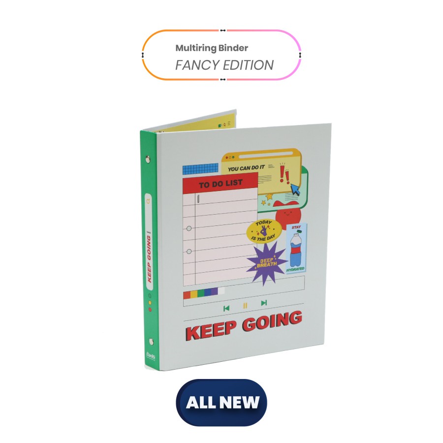 

Bantex Binder B5 25mm 26 Ring Fancy Keep Going 1328 51