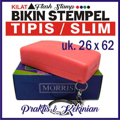 

Bikin Stempel Flash Warna Otomatis gagang Tipis Slim uk.26x62mm