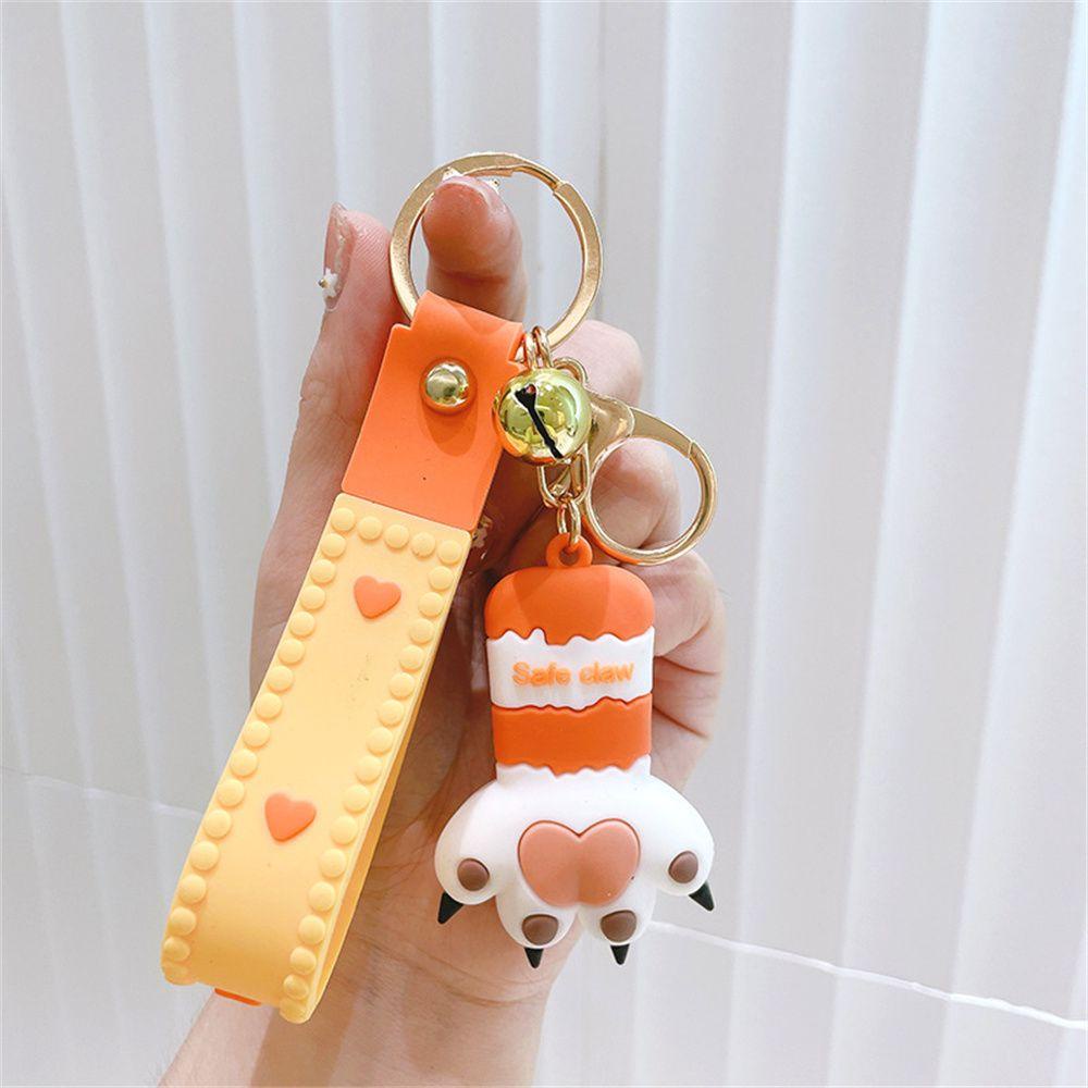 Needway   Dekorasi Kemasan Gantungan Kunci Kaki Kucing Spesial Dengan Bell Aksesoris Interior Key Holder Backpack Pendant Fortune Paw