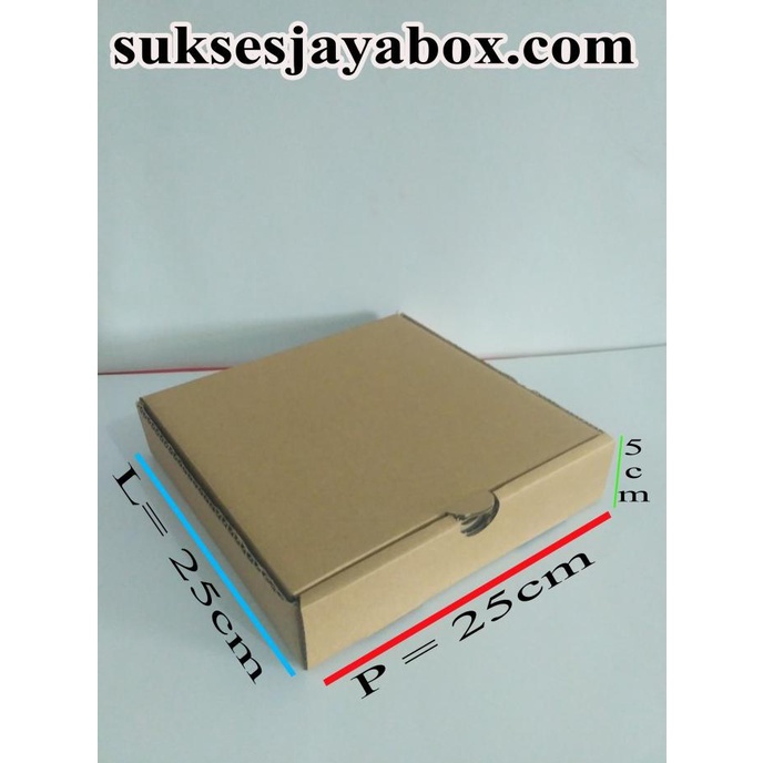 

dus pizza ukuran 25x25x5 + sablon 1 warna, 200 pcs ---Termurah---