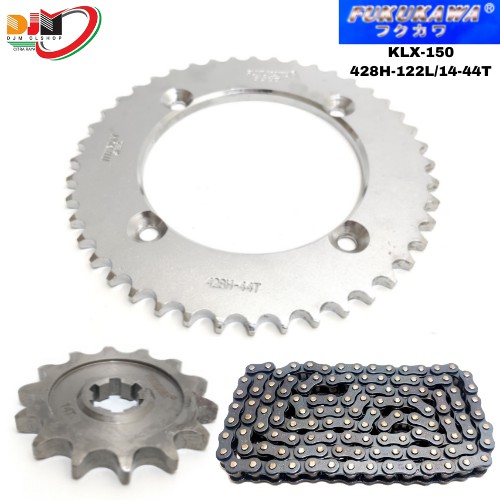 Gear Set  Gir Paket Fukukawa Kawasaki KLX 150S Rantai 428H-122L-44T-14T