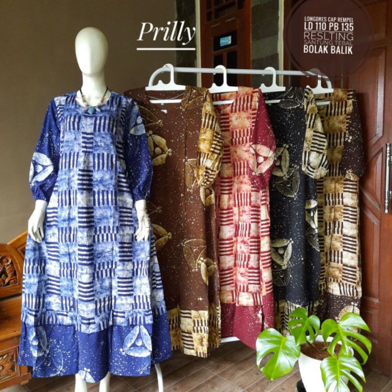 LONGDRESS BATIK CAP PRILY PIRAMIDA JUMBO BUSUI